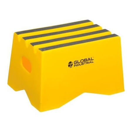 Quality Industries Global Industrial 1 Step Plastic Step Stand 19-1/2inW x 13-1/2inL x 12inH Yellow 641270